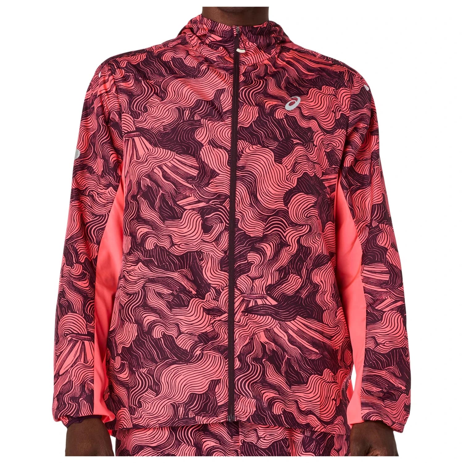 Мъжко яке за бягане Asics Fujitrail Packable Jacket Running jacket - Blazing Coral / Dark Aubergine