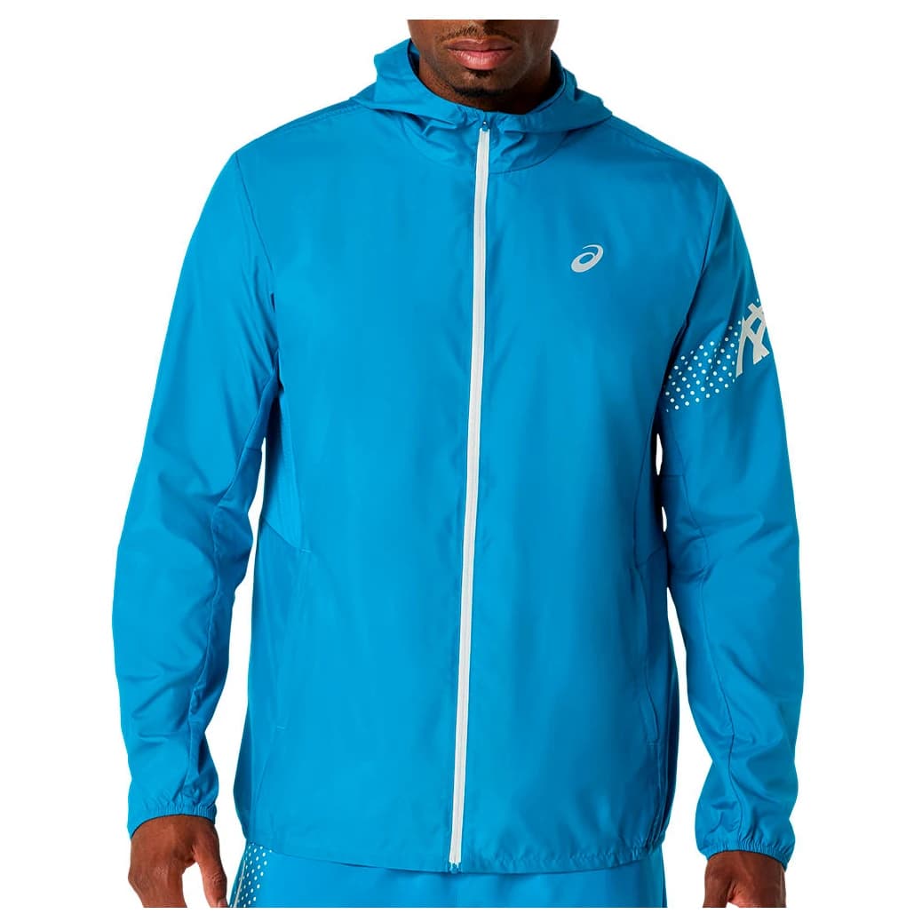Мъжко яке за бягане Asics Icon Jacket Running jacket - Aegean Blue / Cream