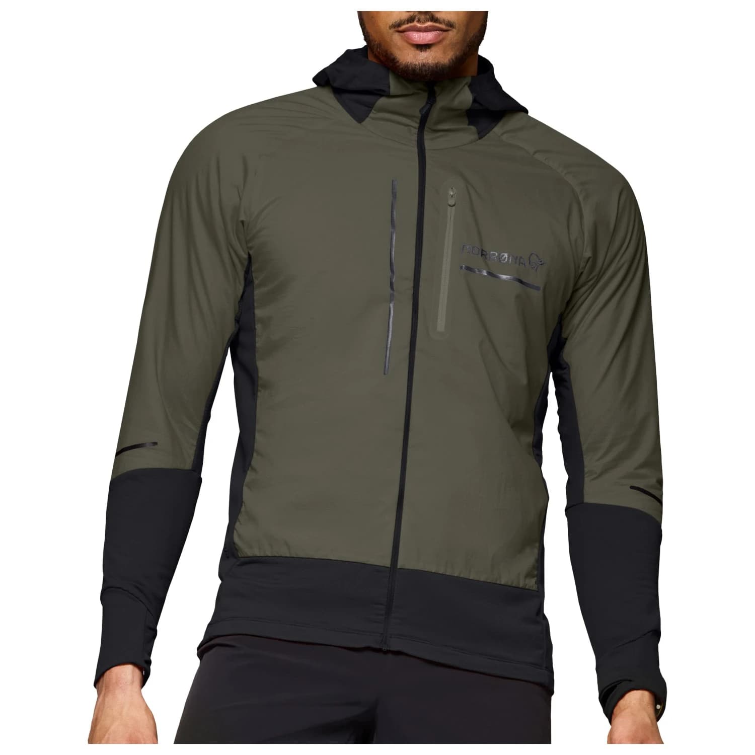Мъжко яке за бягане Norrøna Senja Alpha90 Hood Running jacket - Olive Night