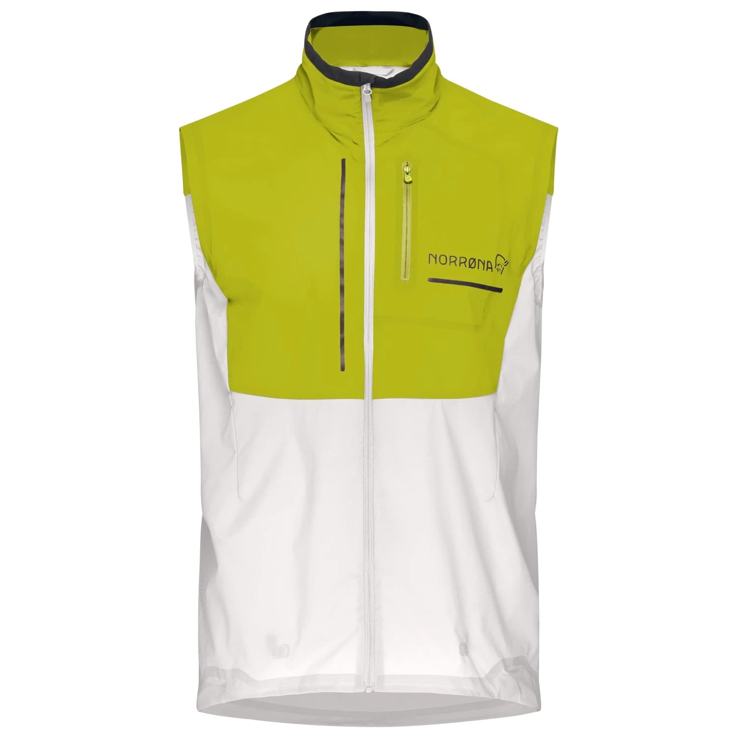 Мъжки елек за бягане Norrøna Senja Aero90 Vest Running vest - Golden Lime / Snow White