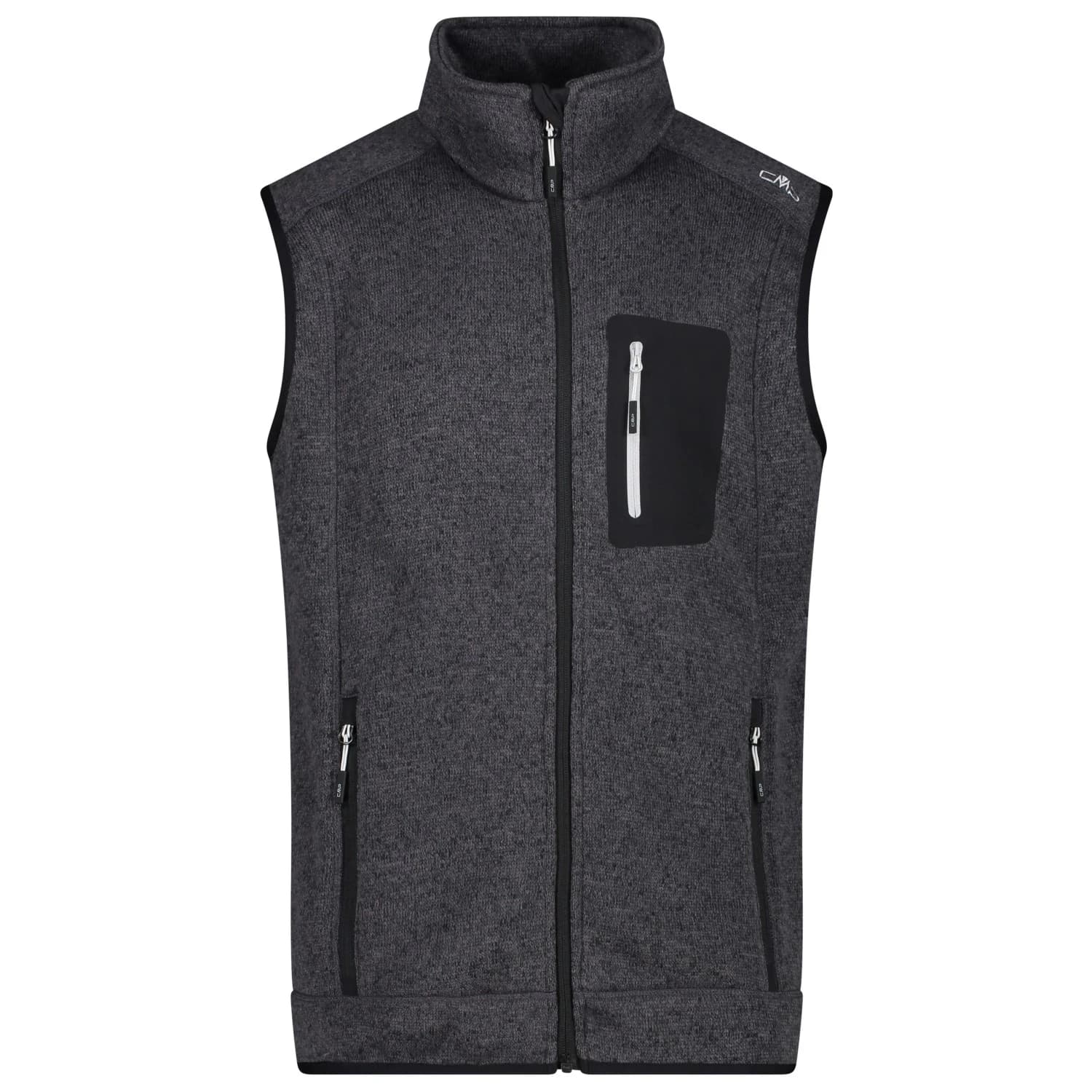 Мъжки поларен елек CMP Vest Jacquard Knitted Fleece vest - Nero / Glacier