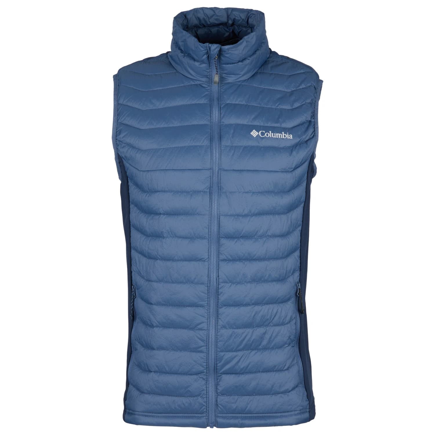 Мъжки синтетичен елек Columbia Powder Pass Hybrid Vest Synthetic vest - Dark Mountain / Collegiate Navy