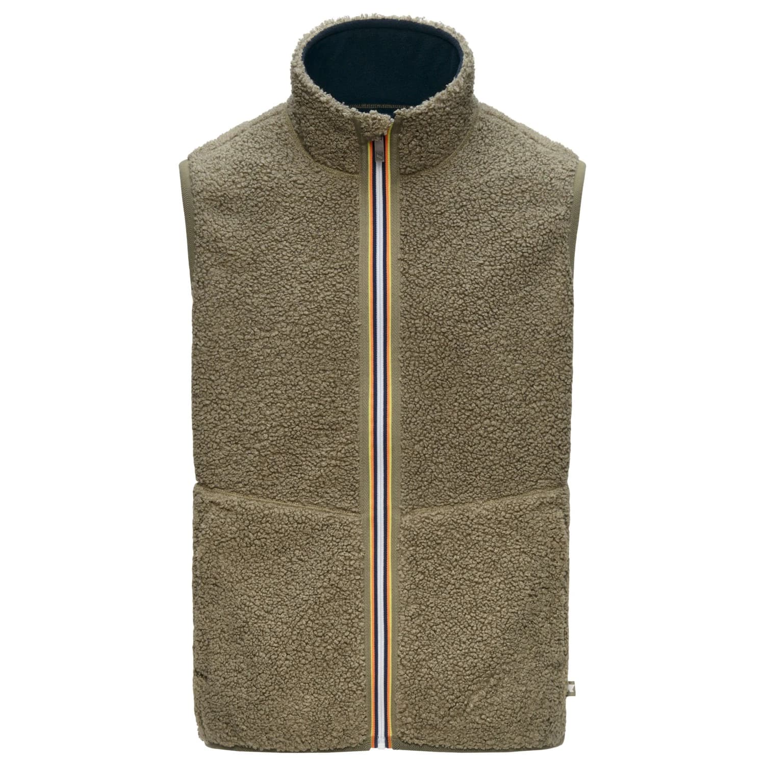Поларен елек K-Way Yannick Sherpa Polar Double Fleece vest - Green Army / Blue Depth