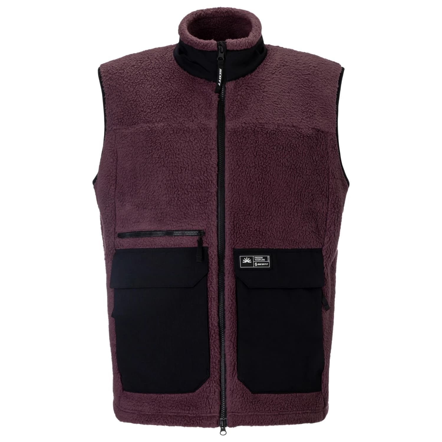 Мъжки поларен елек Scott Vest Escape Heritage Pile Fleece vest - Cocoa Red / Black