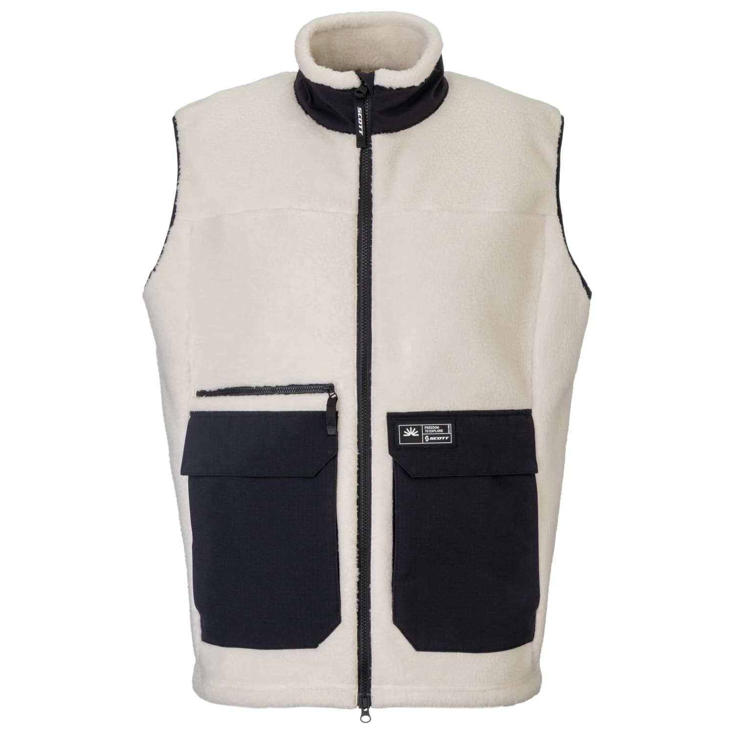 Мъжки поларен елек Scott Vest Escape Heritage Pile Fleece vest - Latte Beige / Black