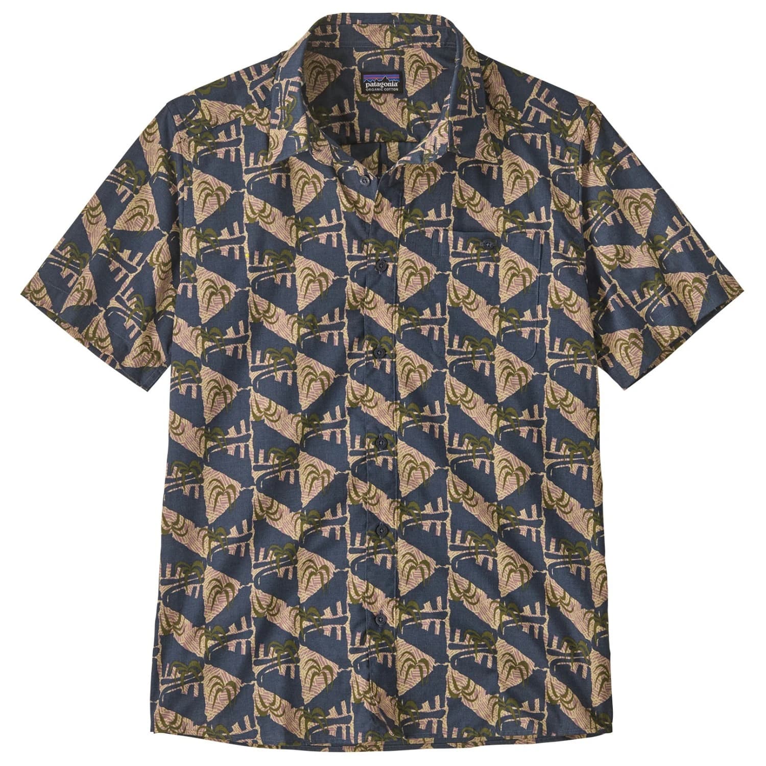 Мъжка риза с копчета Patagonia Go To Shirt - Jaguar Geo: Dolomite Blue