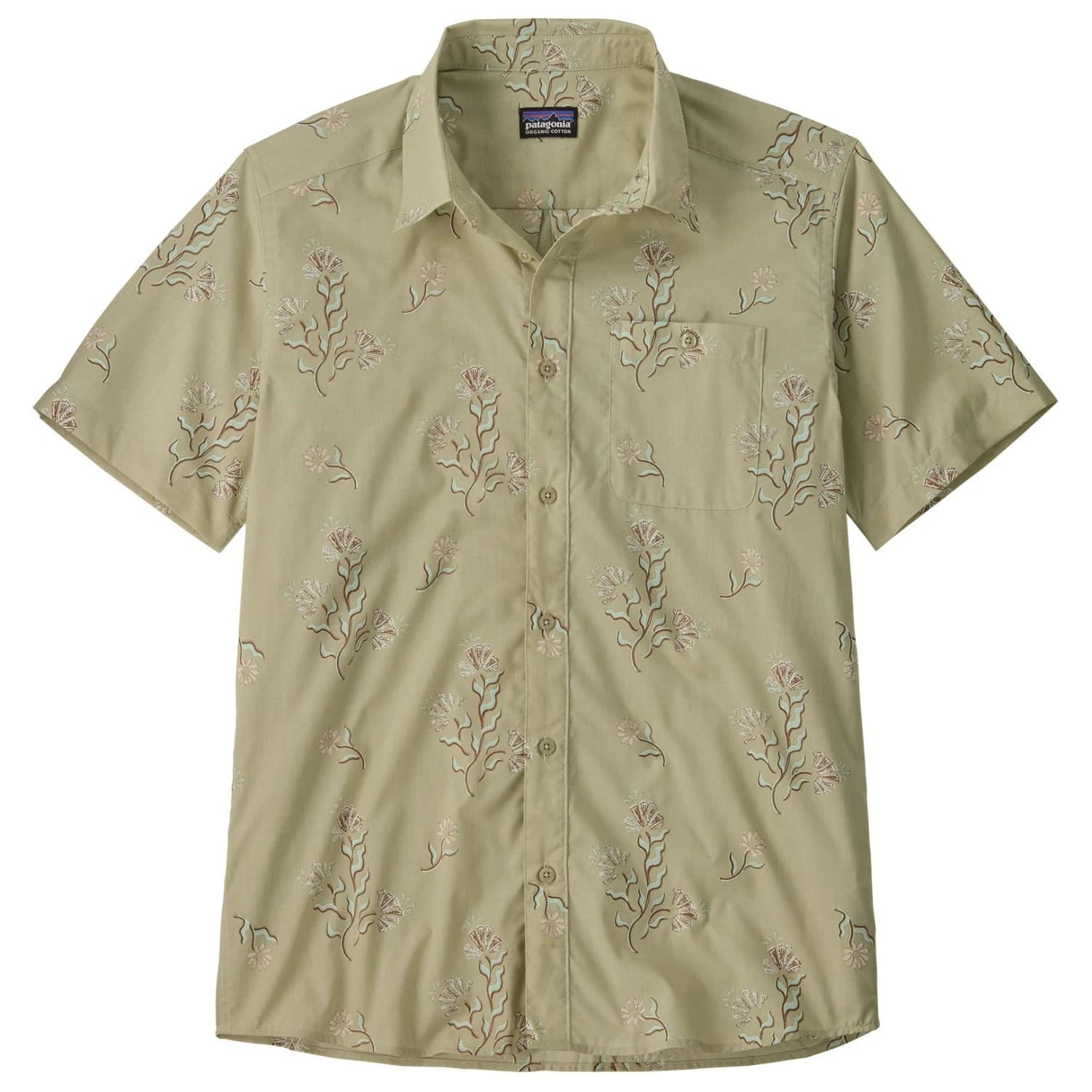 Мъжка риза с копчета Patagonia Go To Shirt - Ocean Blooms: Weathered Stone