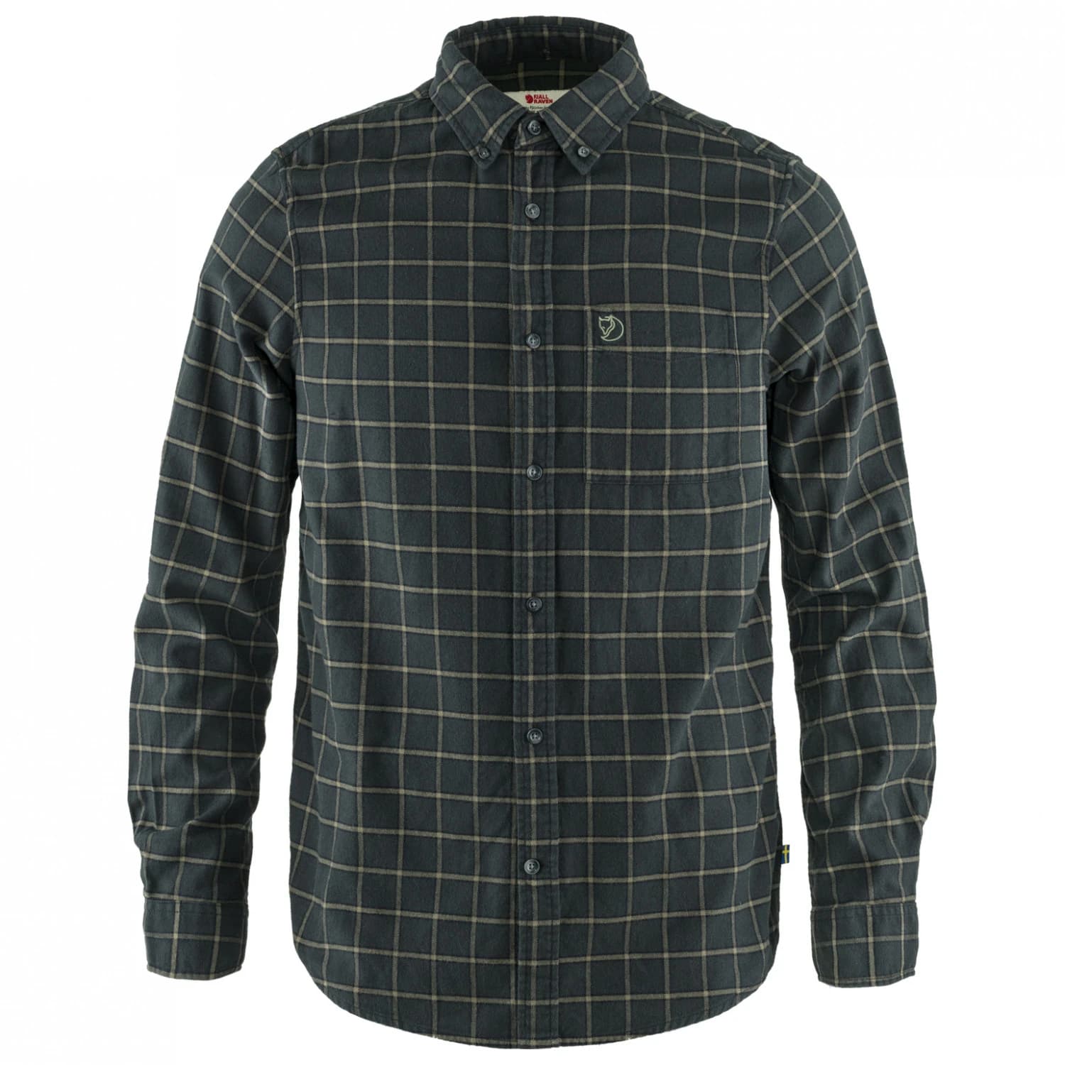 Мъжка риза с копчета Fjällräven Övik Flannel Shirt - Dark Grey