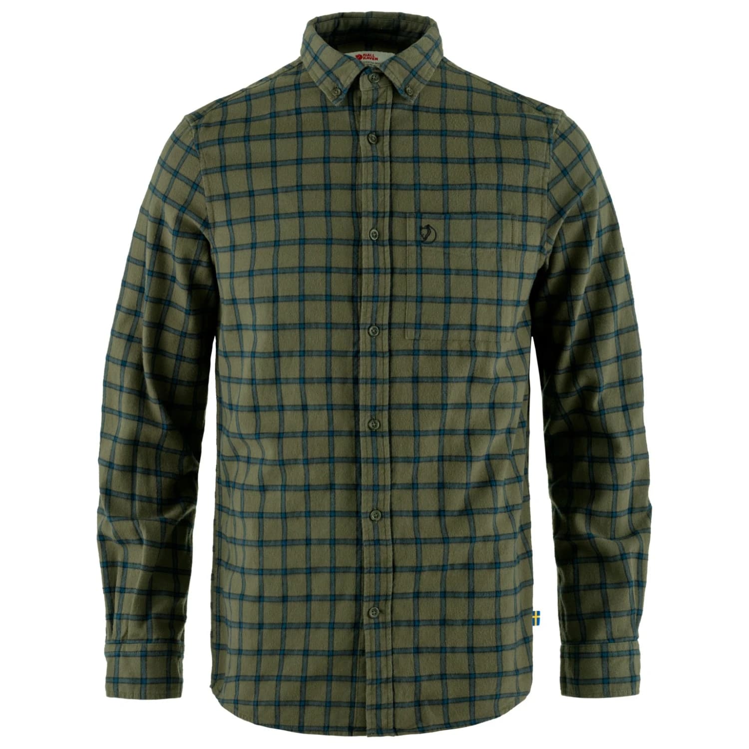 Мъжка риза с копчета Fjällräven Övik Flannel Shirt - Laurel Green / Indigo Blue