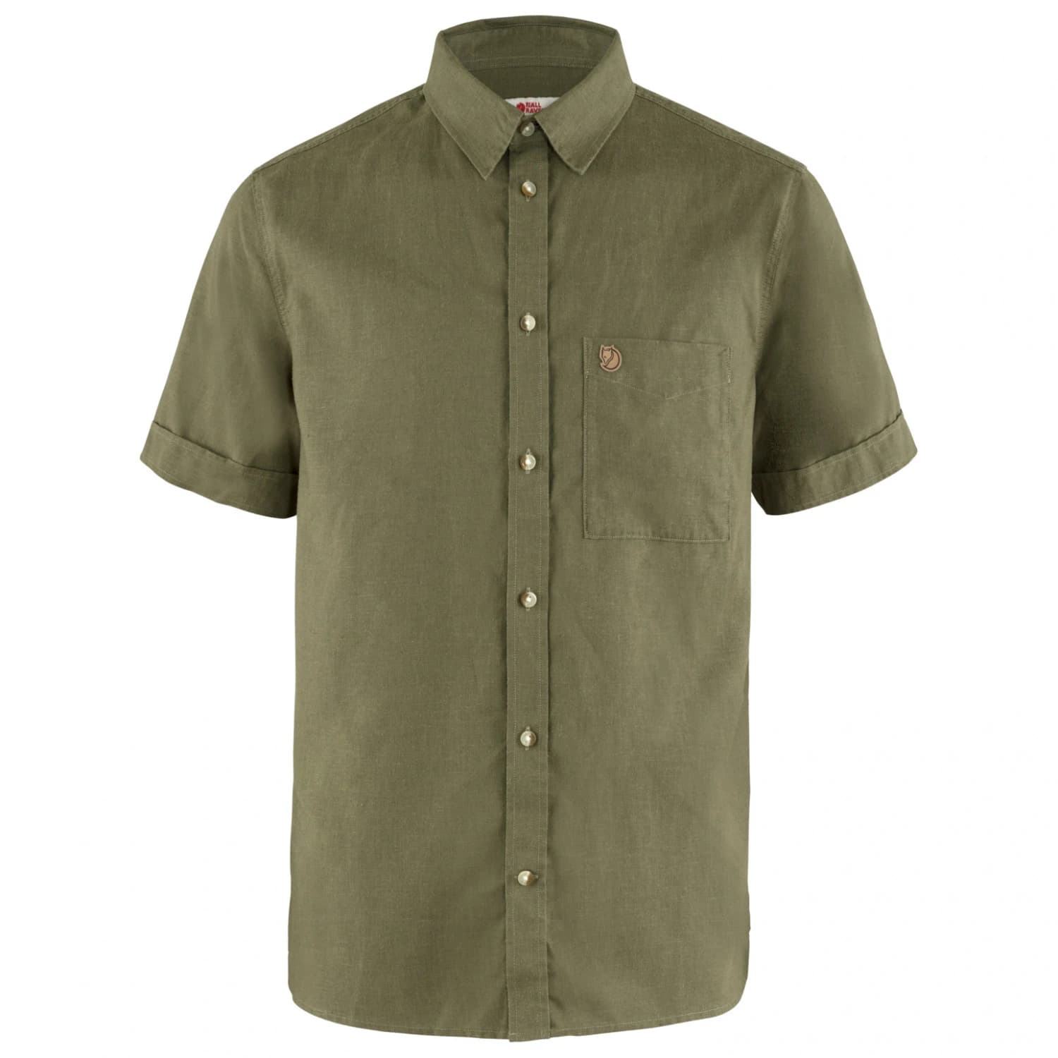 Мъжка риза с копчета Fjällräven Övik Travel Shirt S/S Shirt - Green