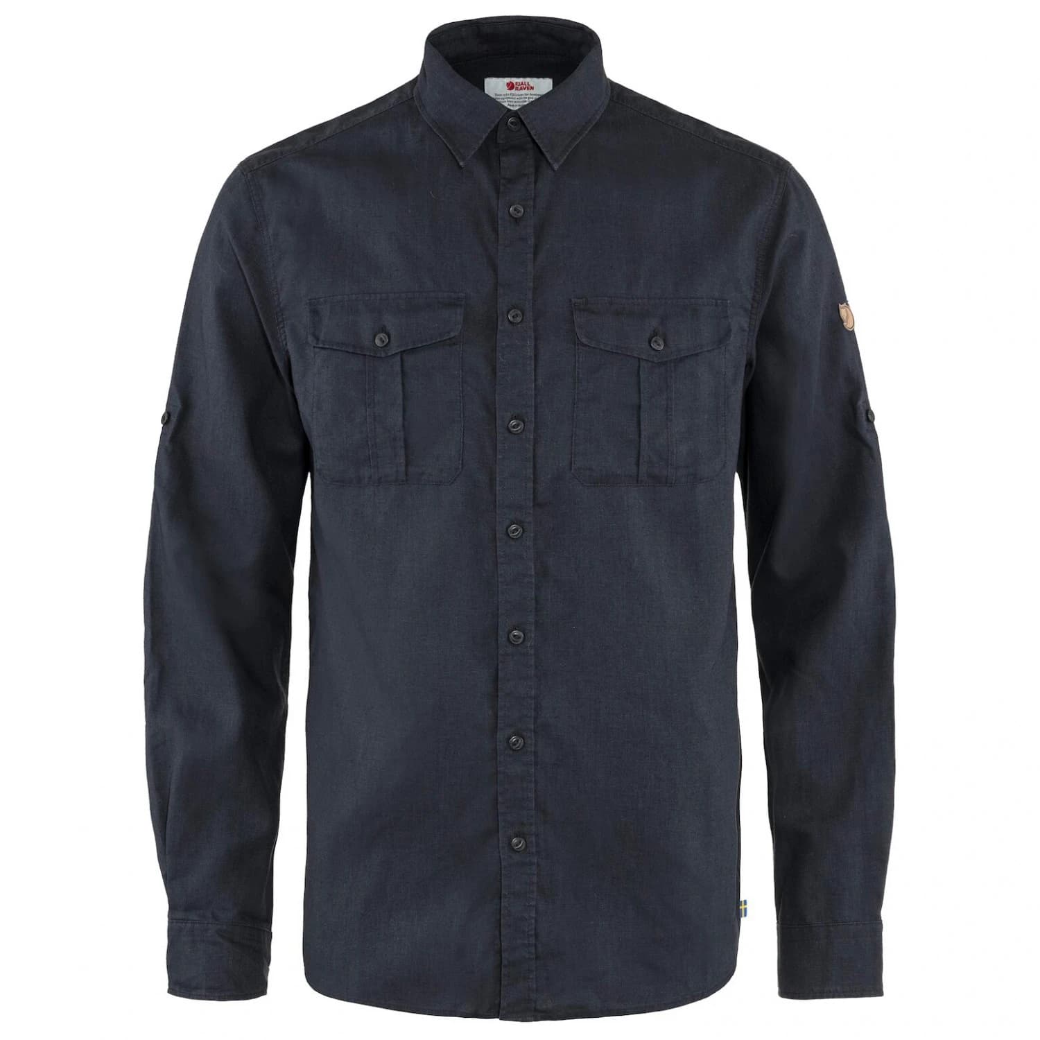 Мъжка риза с копчета Fjällräven Övik Travel Shirt L/S Shirt - Dark Navy