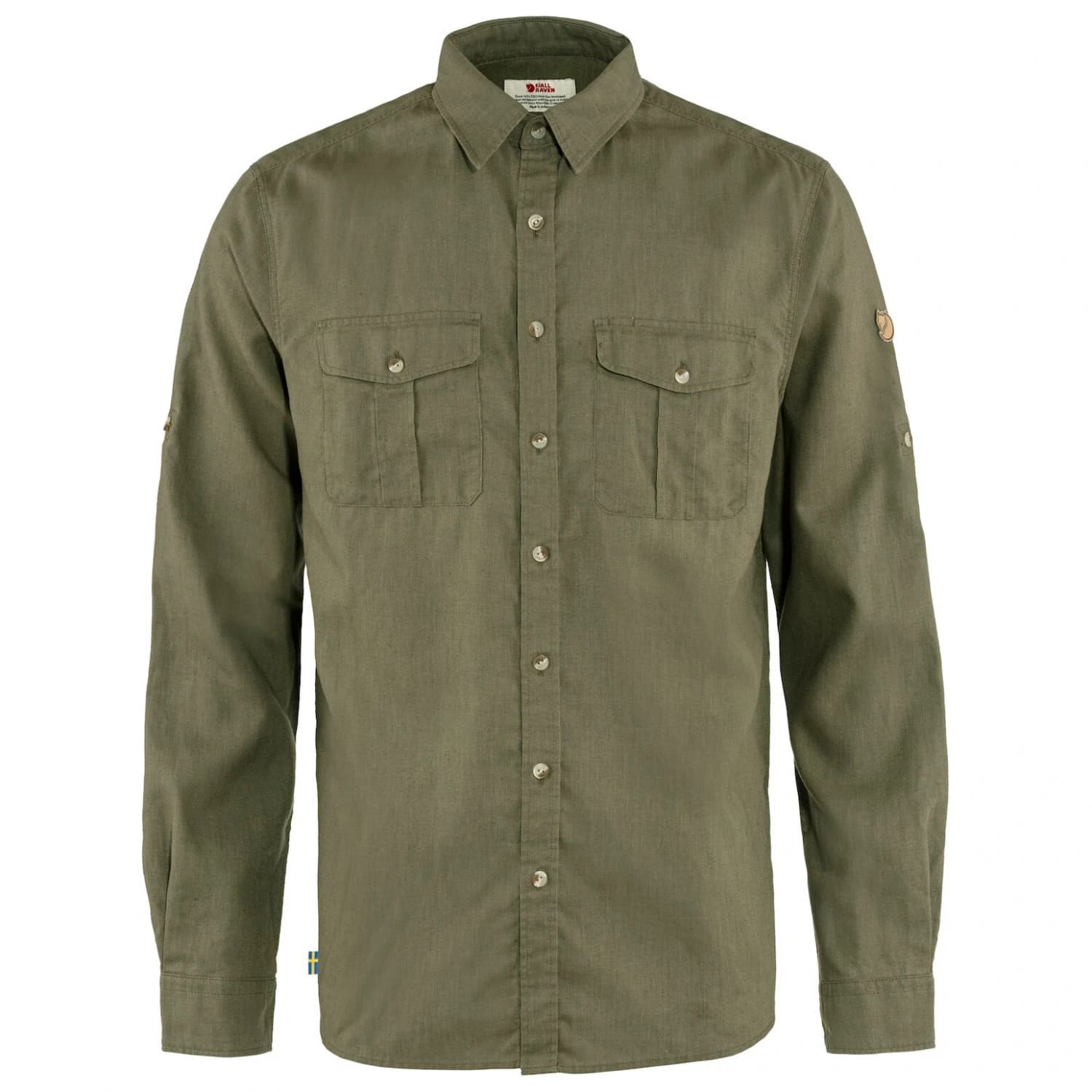 Мъжка риза с копчета Fjällräven Övik Travel Shirt L/S Shirt - Green