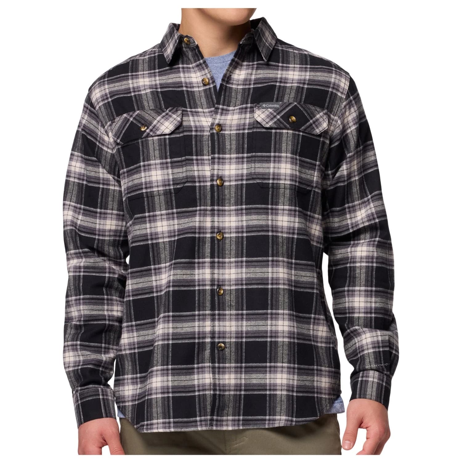 Мъжка риза с копчета Columbia Flare Gun Stretch Flannel Shirt - Black / Two Lane Tartan