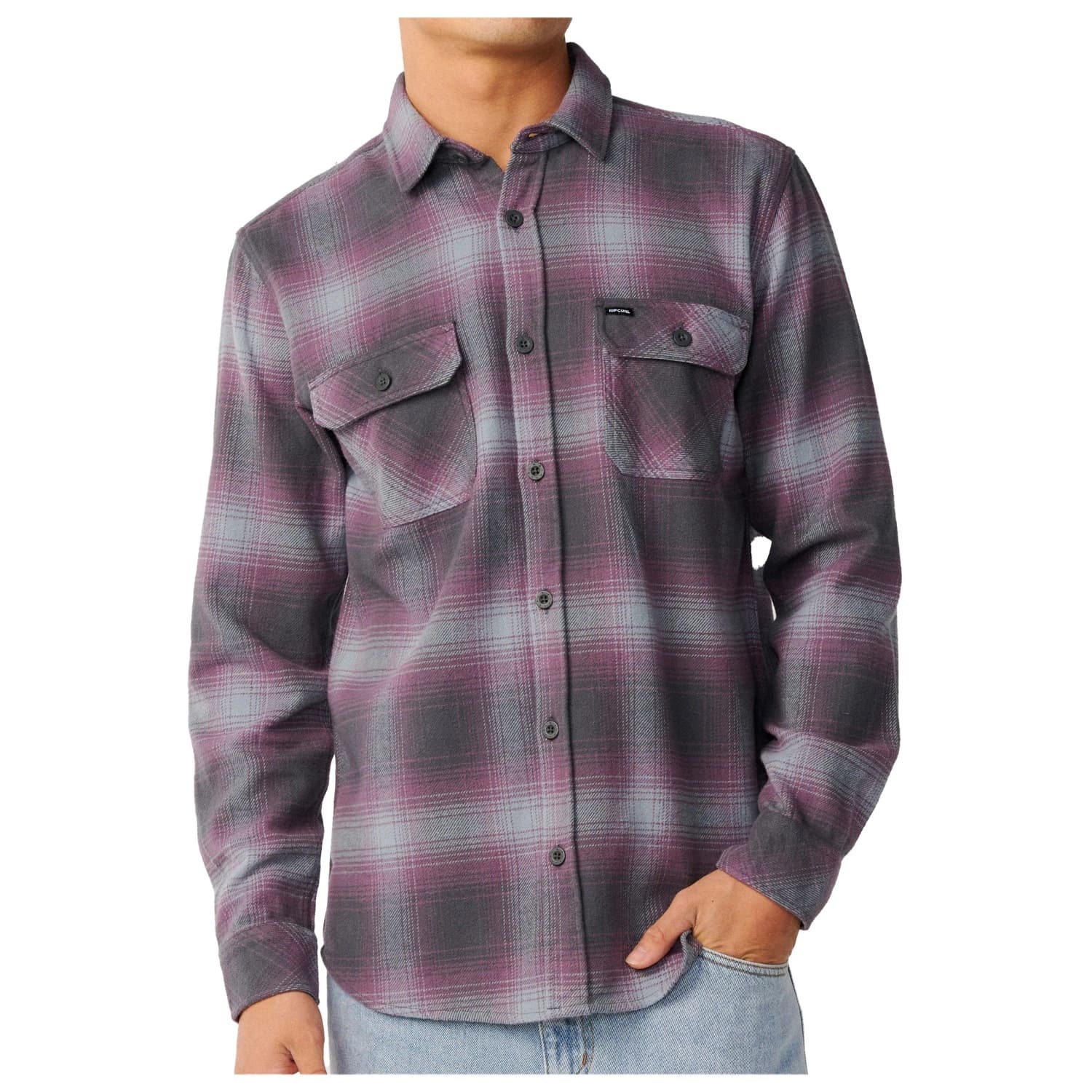 Мъжка риза с копчета Rip Curl Count Flannel Shirt - Charcoal Grey