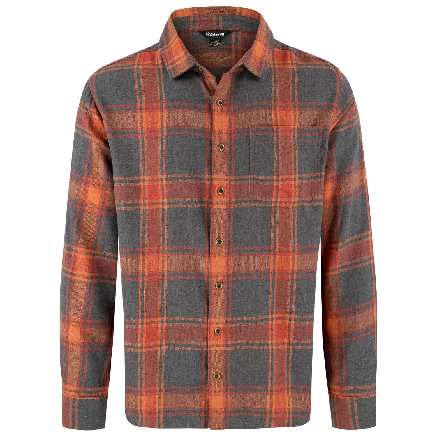 Мъжка риза с копчета Sherpa Batsa Eco L/S Shirt - Clay Red Plaid