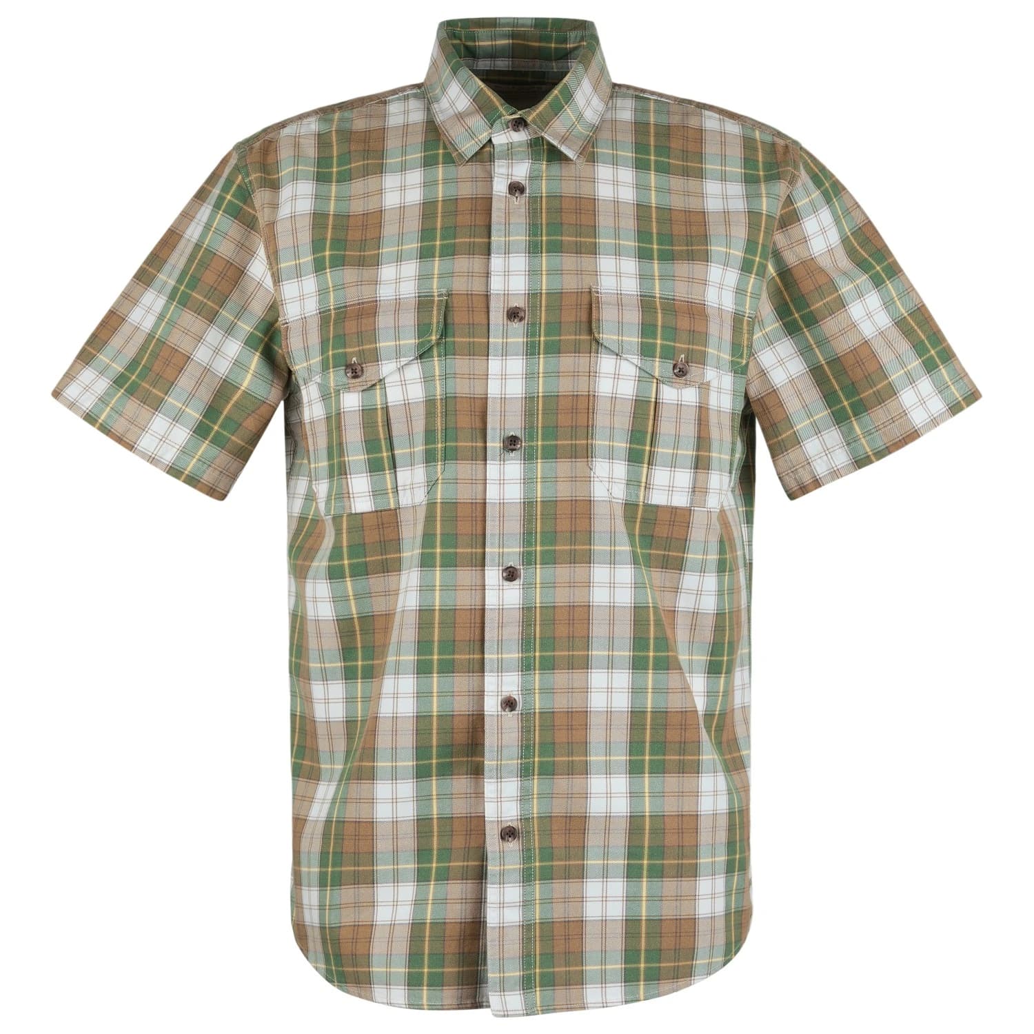 Мъжка риза с копчета Filson S/S Lightweight Alaskan Guide Shirt - Green / White / Brown Plaid