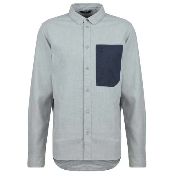 Мъжка риза с копчета Stoic MMXX.Lund Hemp Shirt - Light Grey Melange