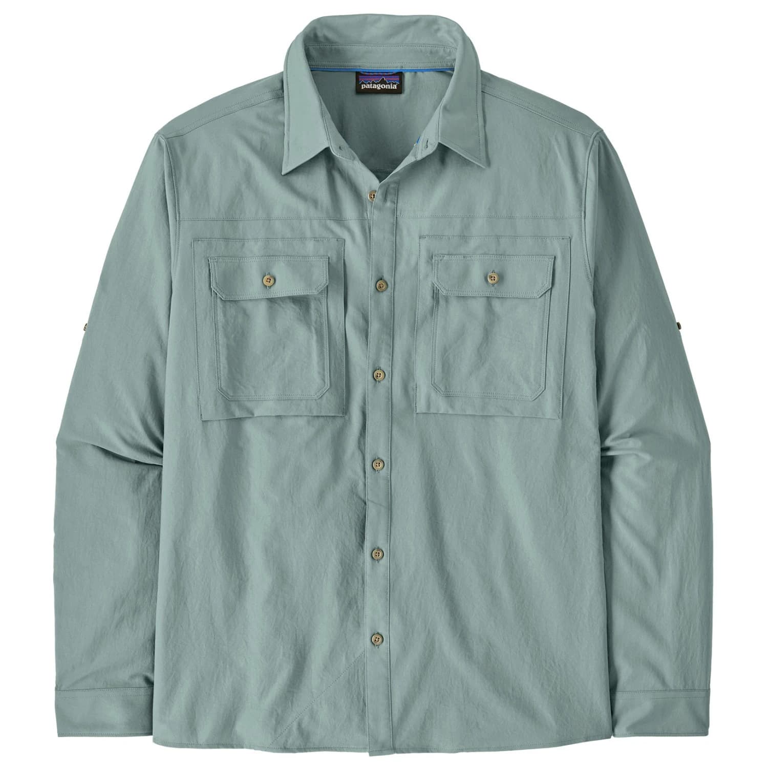 Мъжка риза с копчета Patagonia L/S Self Guided Sun Shirt - Blue Sage