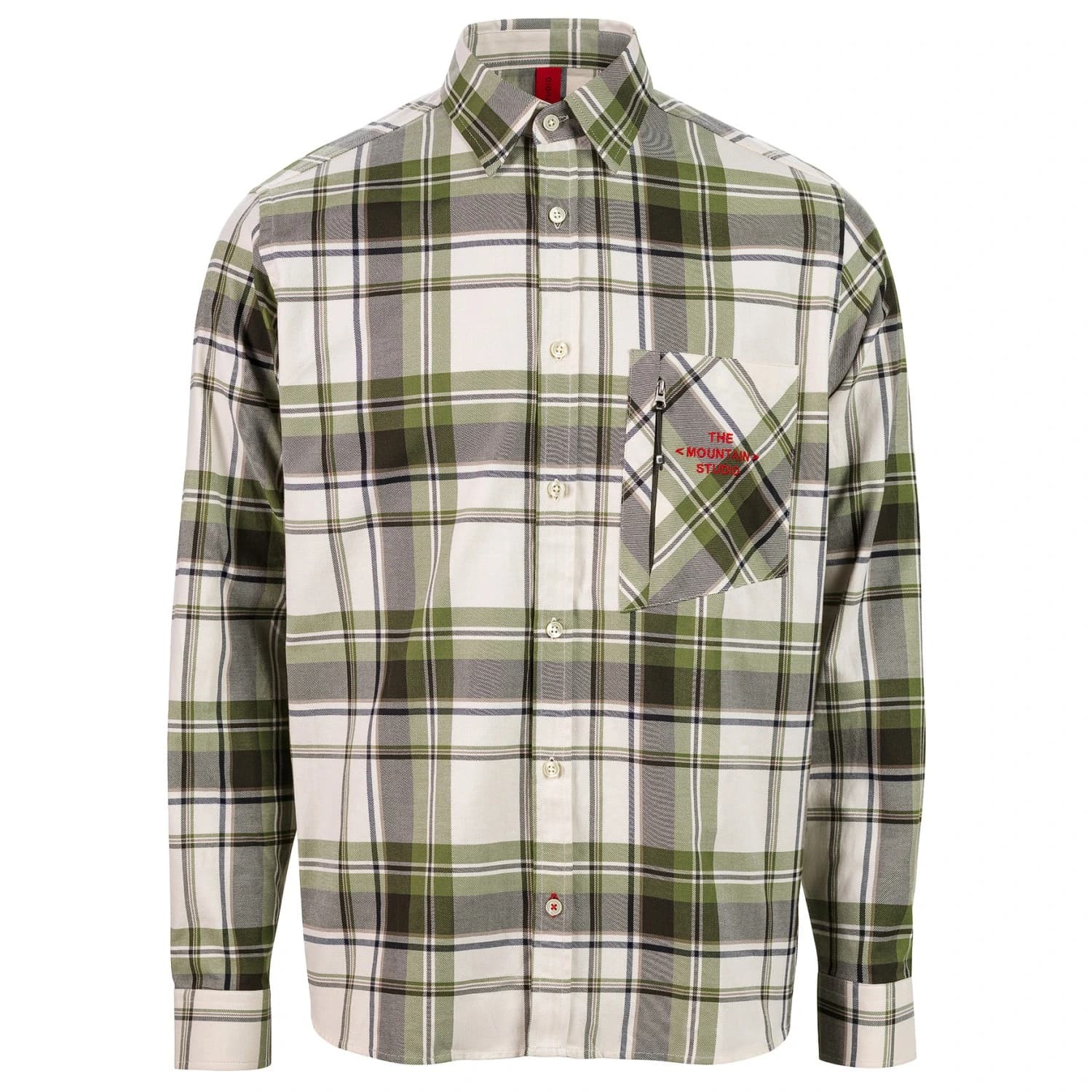 Мъжка риза с копчета The mountain studio Field Light Flannel Shirt - Forest Green / Winter Moss