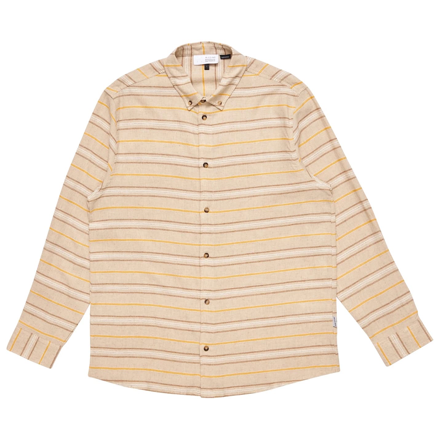 Мъжка риза с копчета Mazine Striped Linen-Mix Shirt - Moon / Multicolor