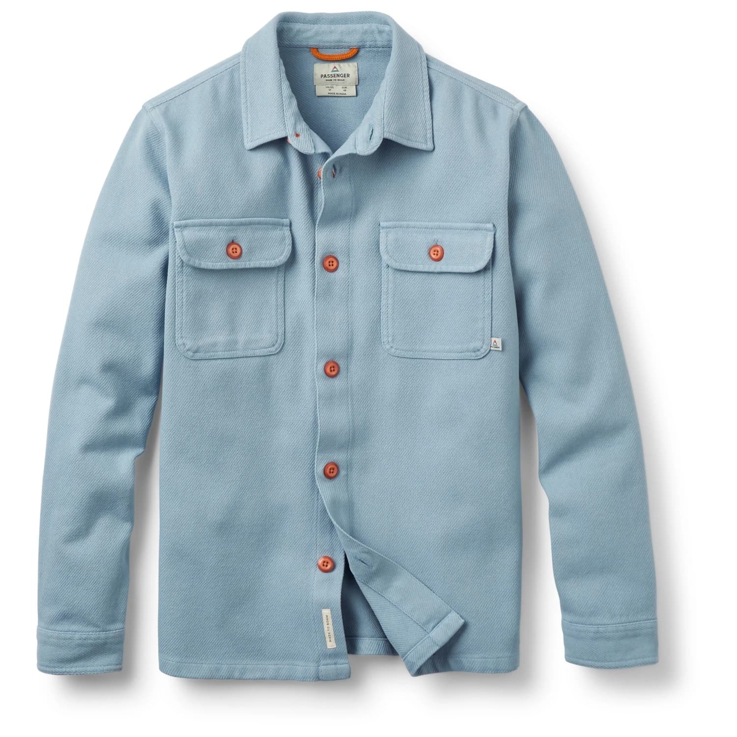 Мъжка риза с копчета Passenger Island Heavy Twill Shirt - Faded Denim