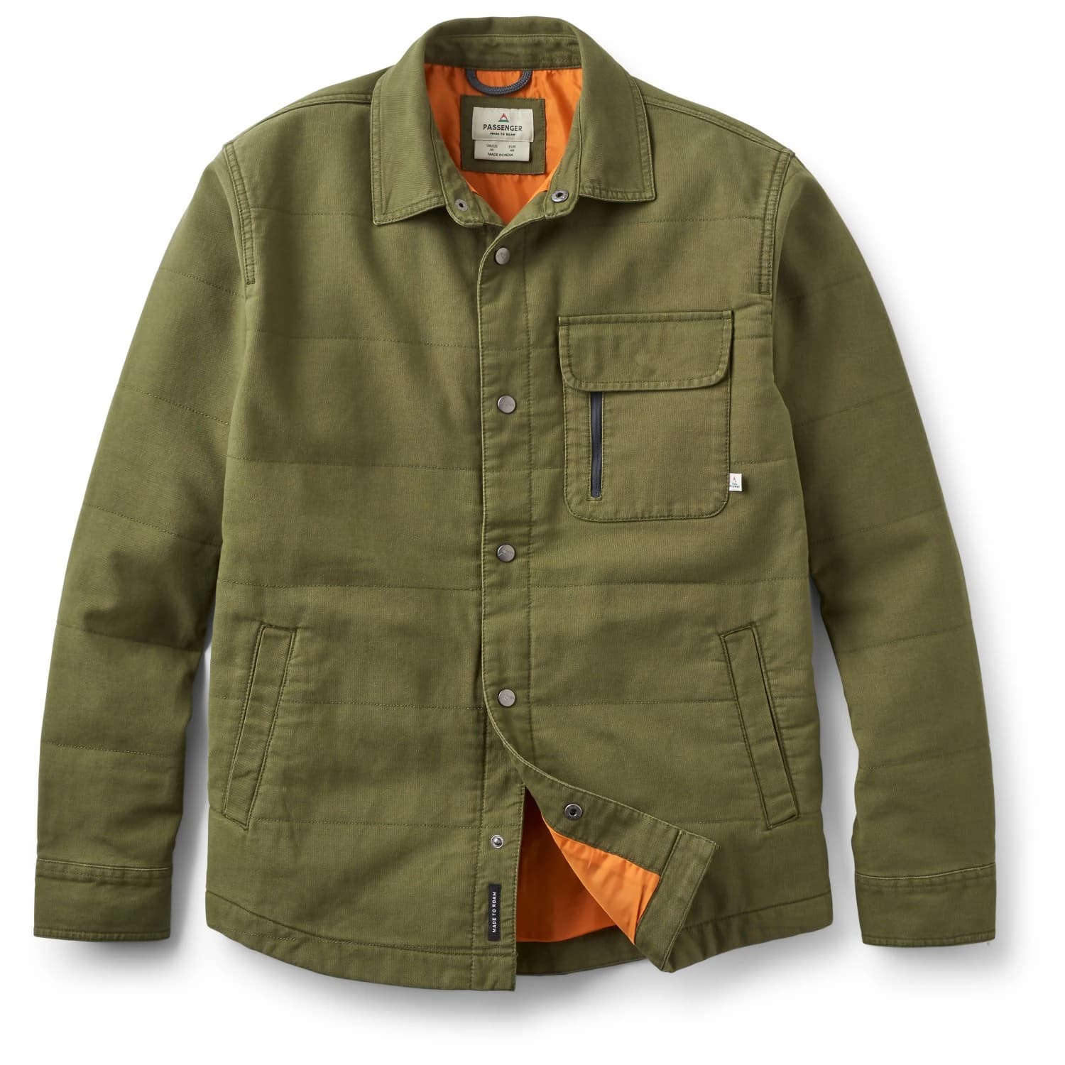 Мъжка риза с копчета Passenger Taranaki Canvas Quilted Overshirt Shirt - Khaki