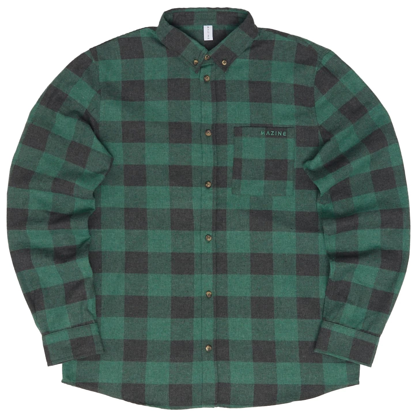 Мъжка риза с копчета Mazine Checked Flannel Shirt - Bottle / Black Melange