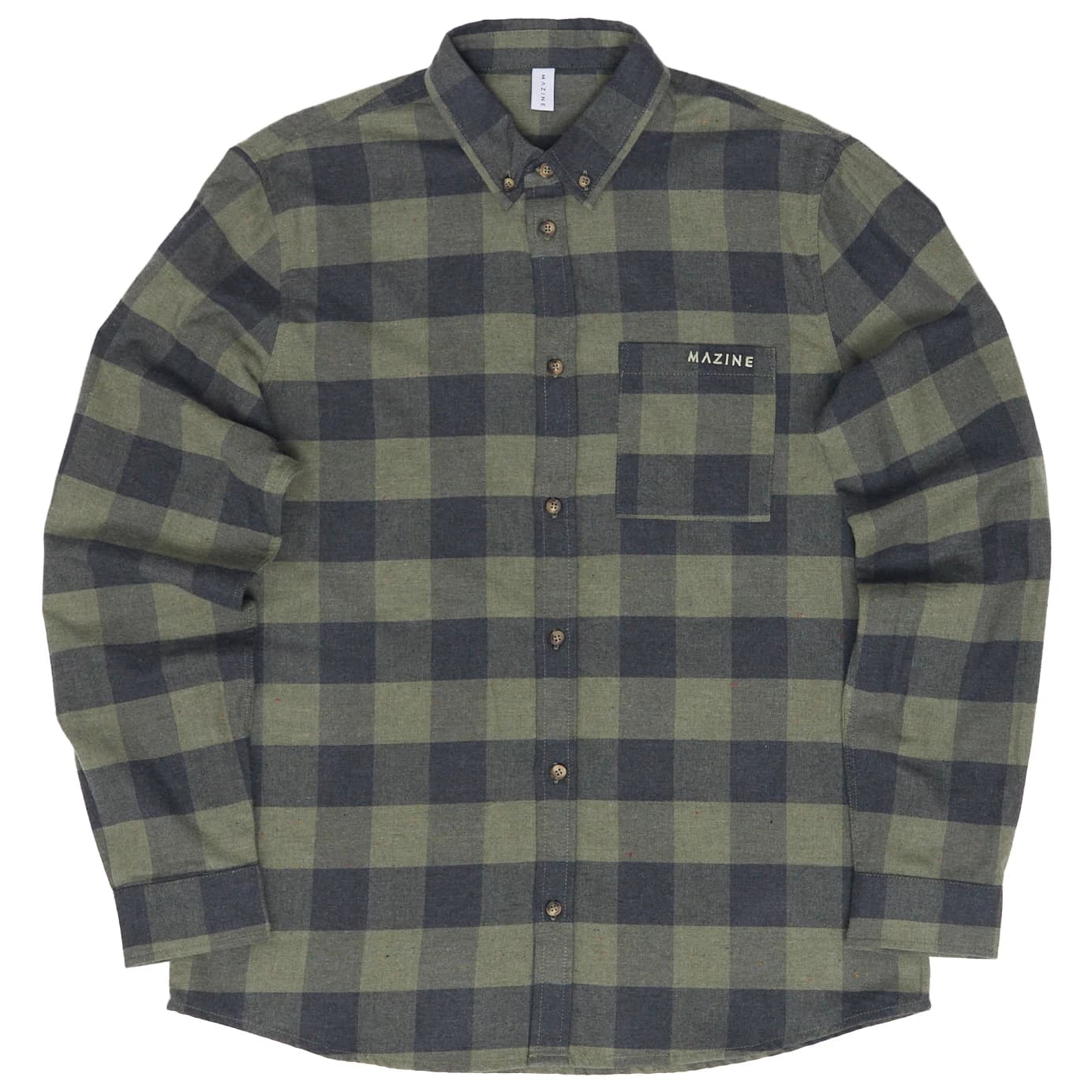 Мъжка риза с копчета Mazine Checked Flannel Shirt - Mushroom / Black Melange