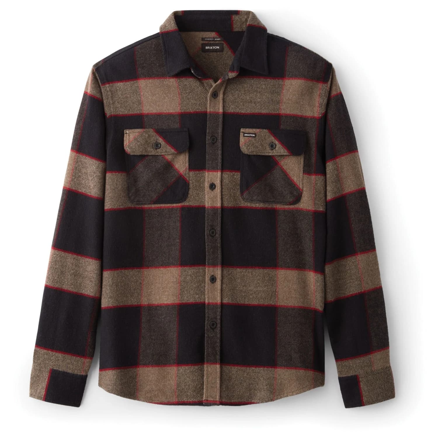 Мъжка риза с копчета Brixton Bowery Flannel Shirt - Heather Grey / Charcoal