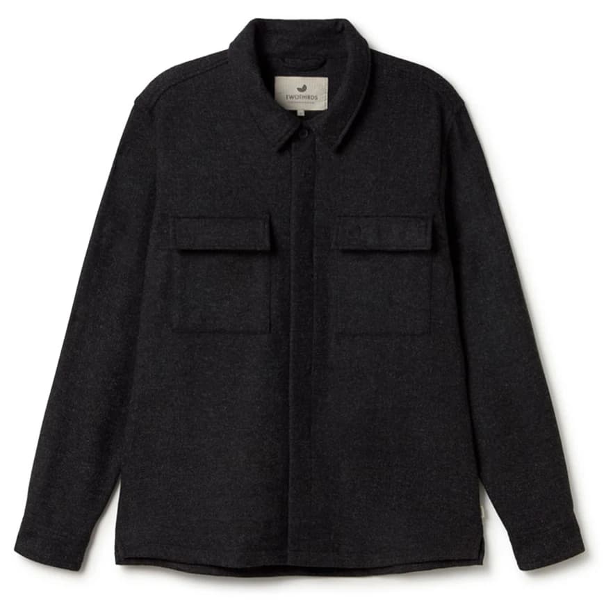Мъжка риза с копчета Twothirds Owen Shirt - Anthracite Melange