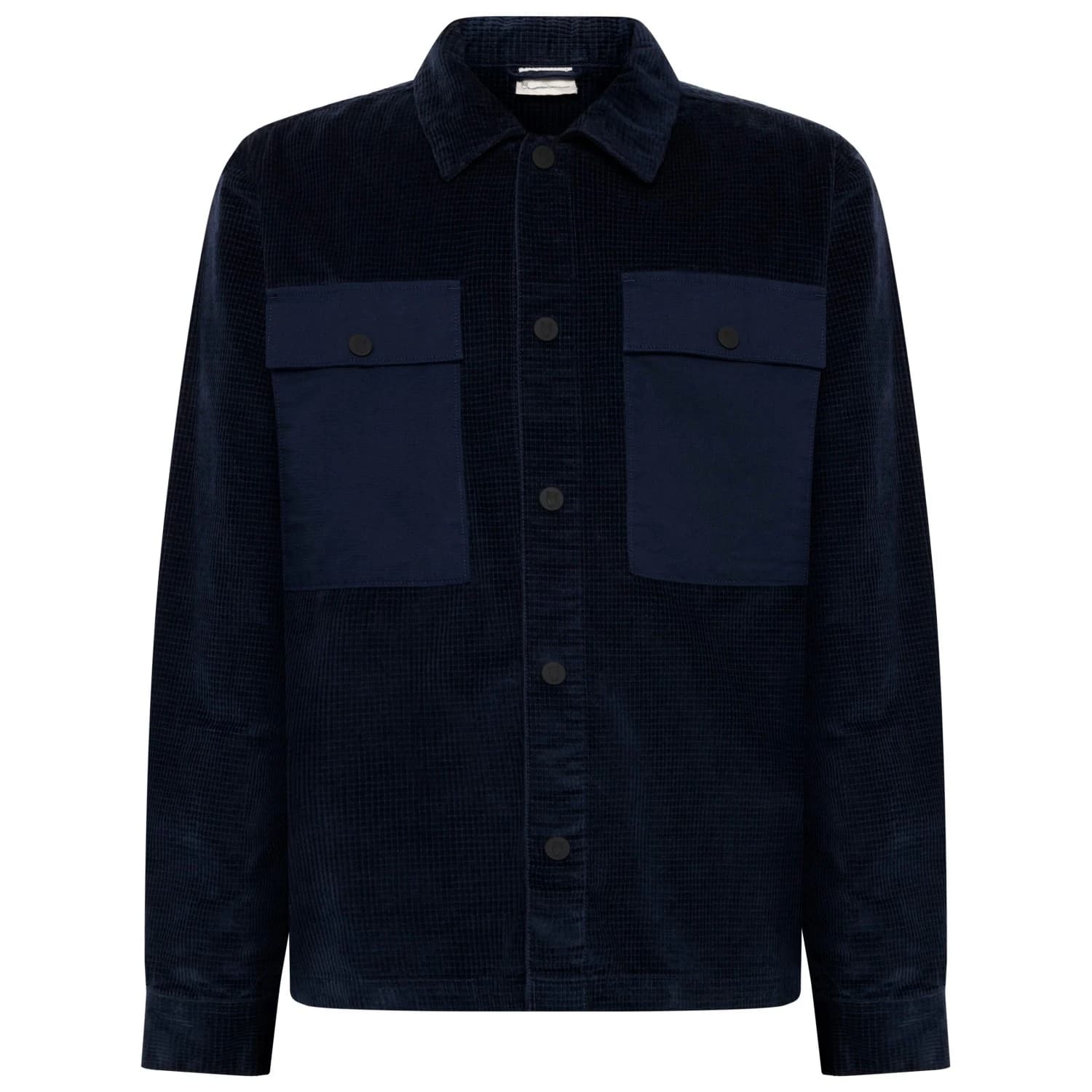 Мъжка риза с копчета Knowledgecotton apparel 8-Wales Corduroy Overshirt Shirt - Night Sky