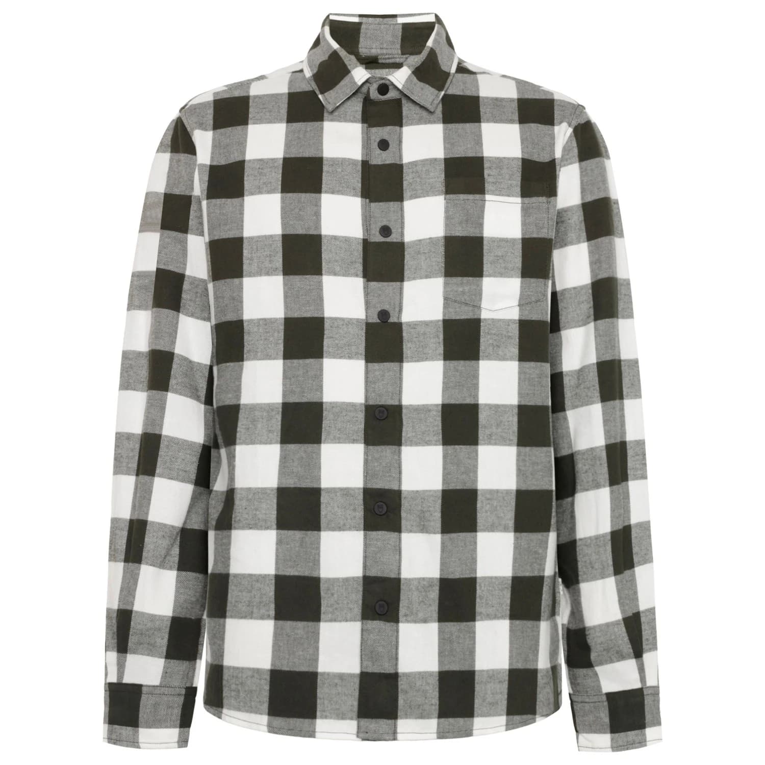 Мъжка риза с копчета KnowledgeCotton Apparel Regular Fit Checkered Flannel Shirt - Green Check