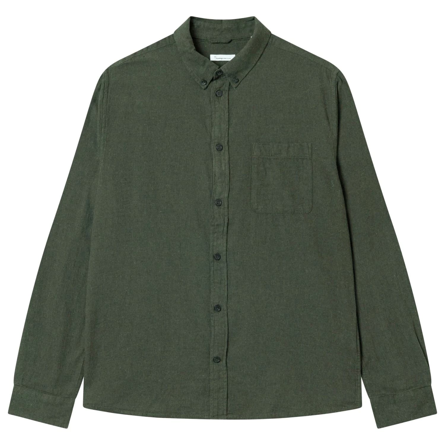 Мъжка риза с копчета Knowledgecotton apparel Regular Fit Melangé Flannel Shirt - Forrest Night