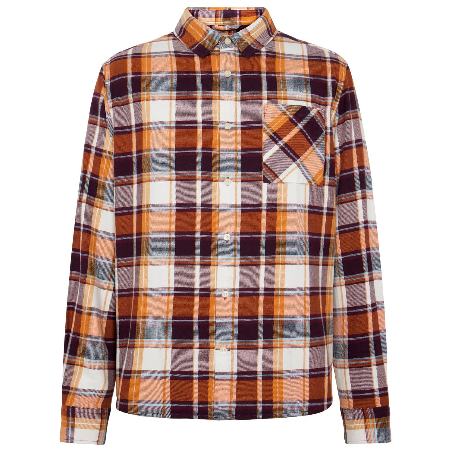 Мъжка риза с копчета Knowledgecotton apparel Regular Light Flannel Checkered Shirt - Red Check