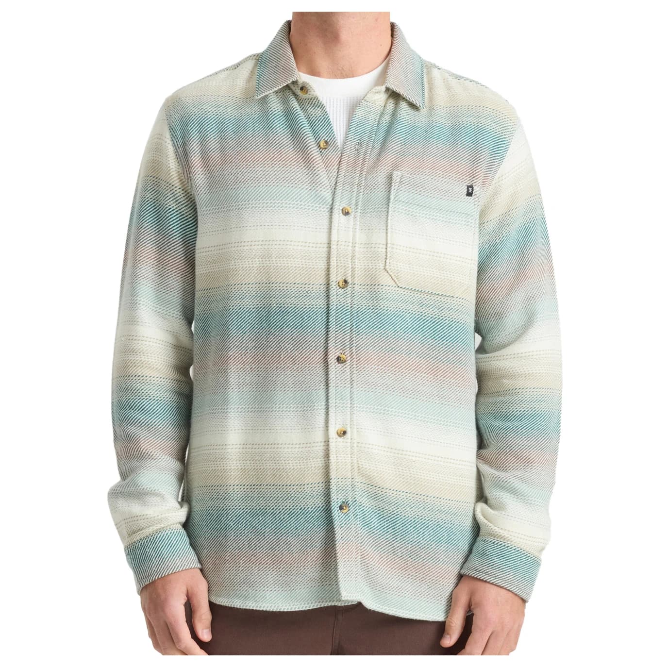 Мъжка риза с копчета Roark Crossroads Flannel Shirt - Unbleached