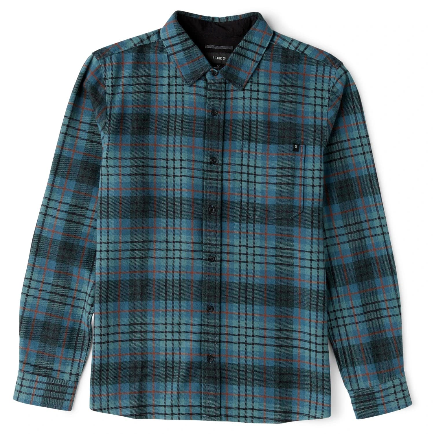 Риза с копчета Roark Crossroads Flannel Shirt - Dark Slate