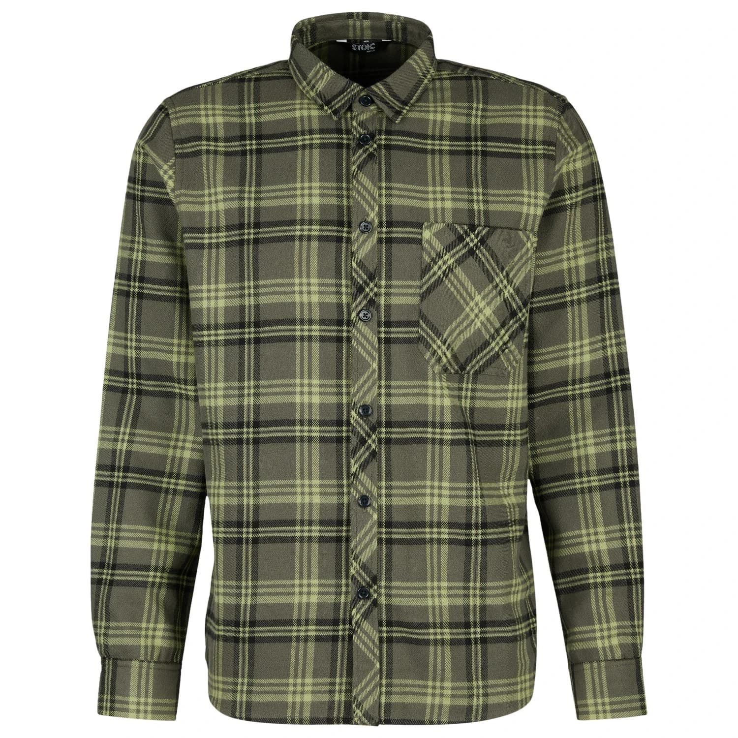 Мъжка риза с копчета Stoic MMXX. Nacka Flanel Shirt - Dark Olive / Multi