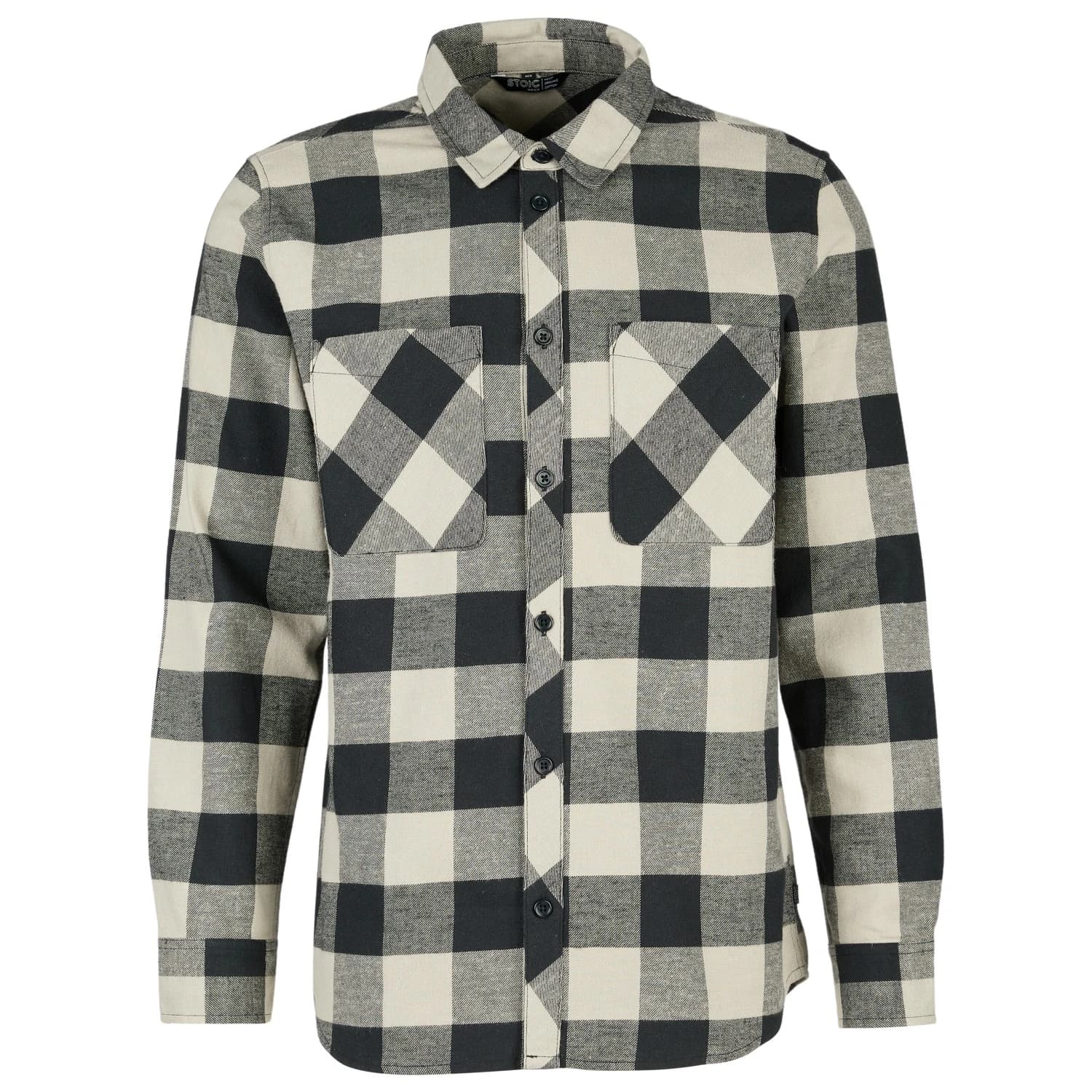 Мъжка риза с копчета Stoic MMXX. Sundsvall Check Shirt - Black / Fog Grey