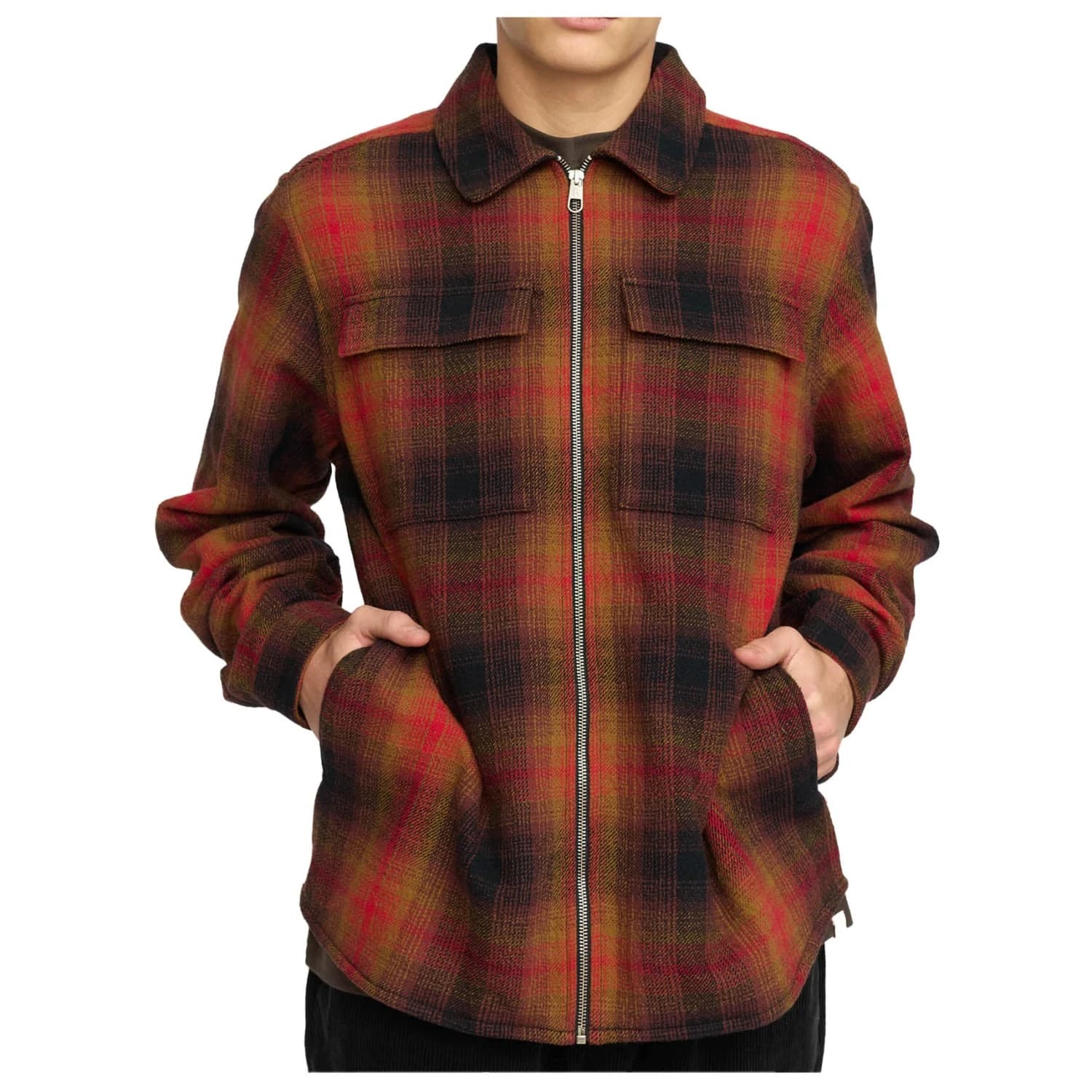 Мъжка риза с копчета Revolution Overshirt with Zipper Shirt - Red