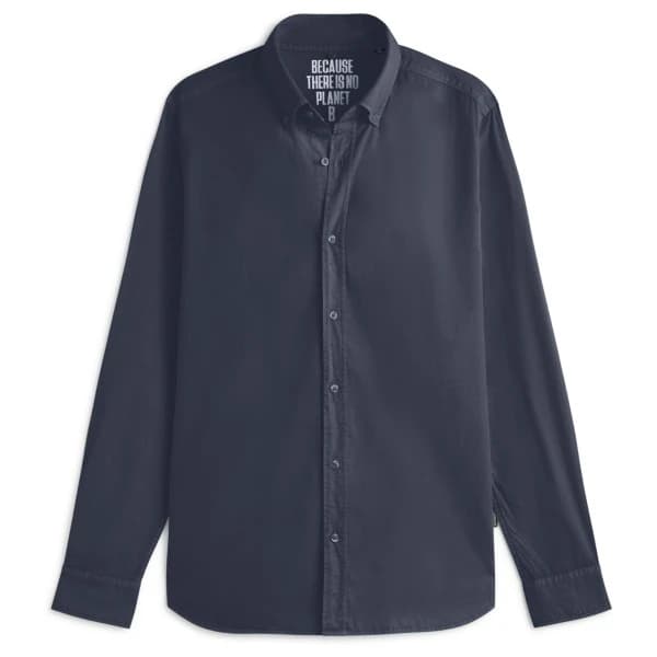 Риза с копчета Ecoalf Antejo Popelin Shirt - Deep Navy