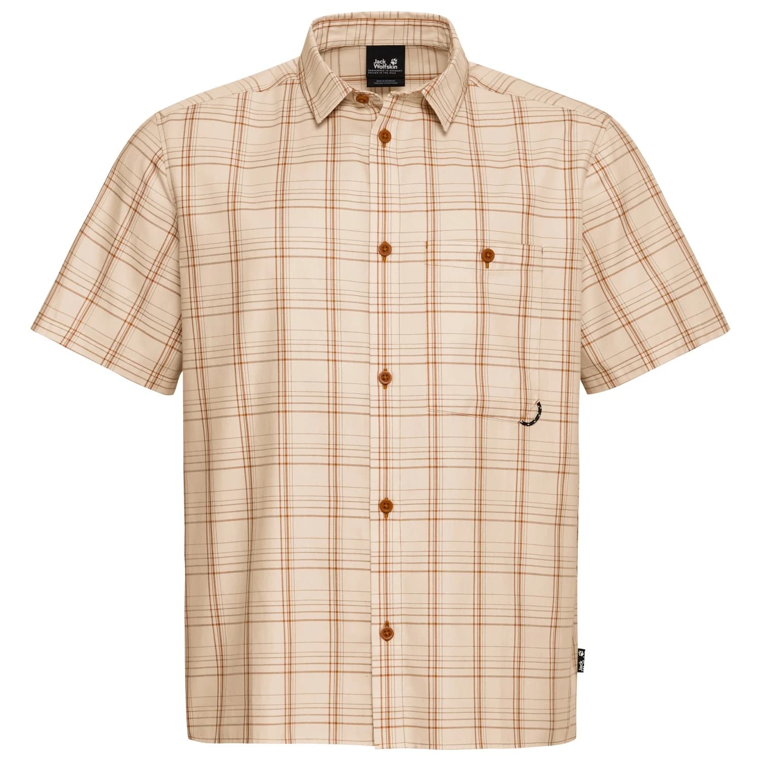 Мъжка риза с копчета Jack Wolfskin Hot Trail Shirt - Check Autumn Leaves