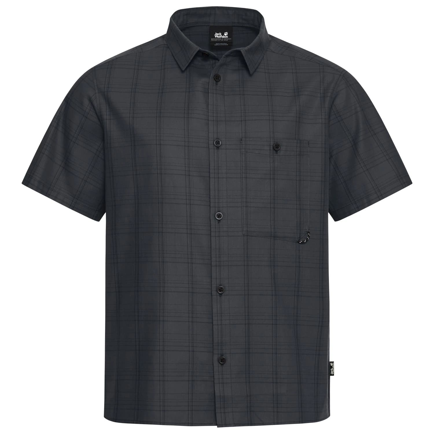 Мъжка риза с копчета Jack wolfskin Hot Trail Shirt - Check Black