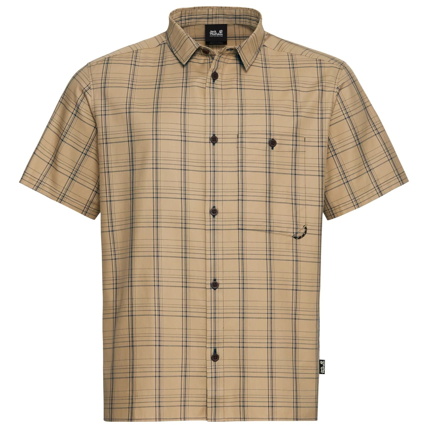 Мъжка риза с копчета Jack wolfskin Hot Trail Shirt - Phantom Checks