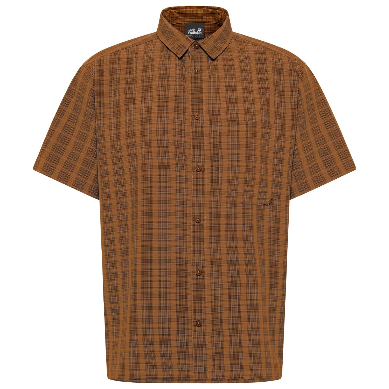 Мъжка риза с копчета Jack wolfskin Meseta Shirt - Check Autumn Leaves