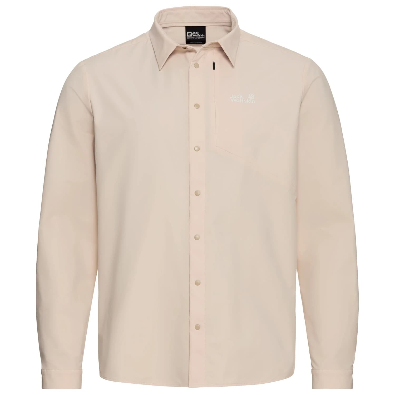 Мъжка риза с копчета Jack Wolfskin Prelight Suncool L/S Shirt - Oyster