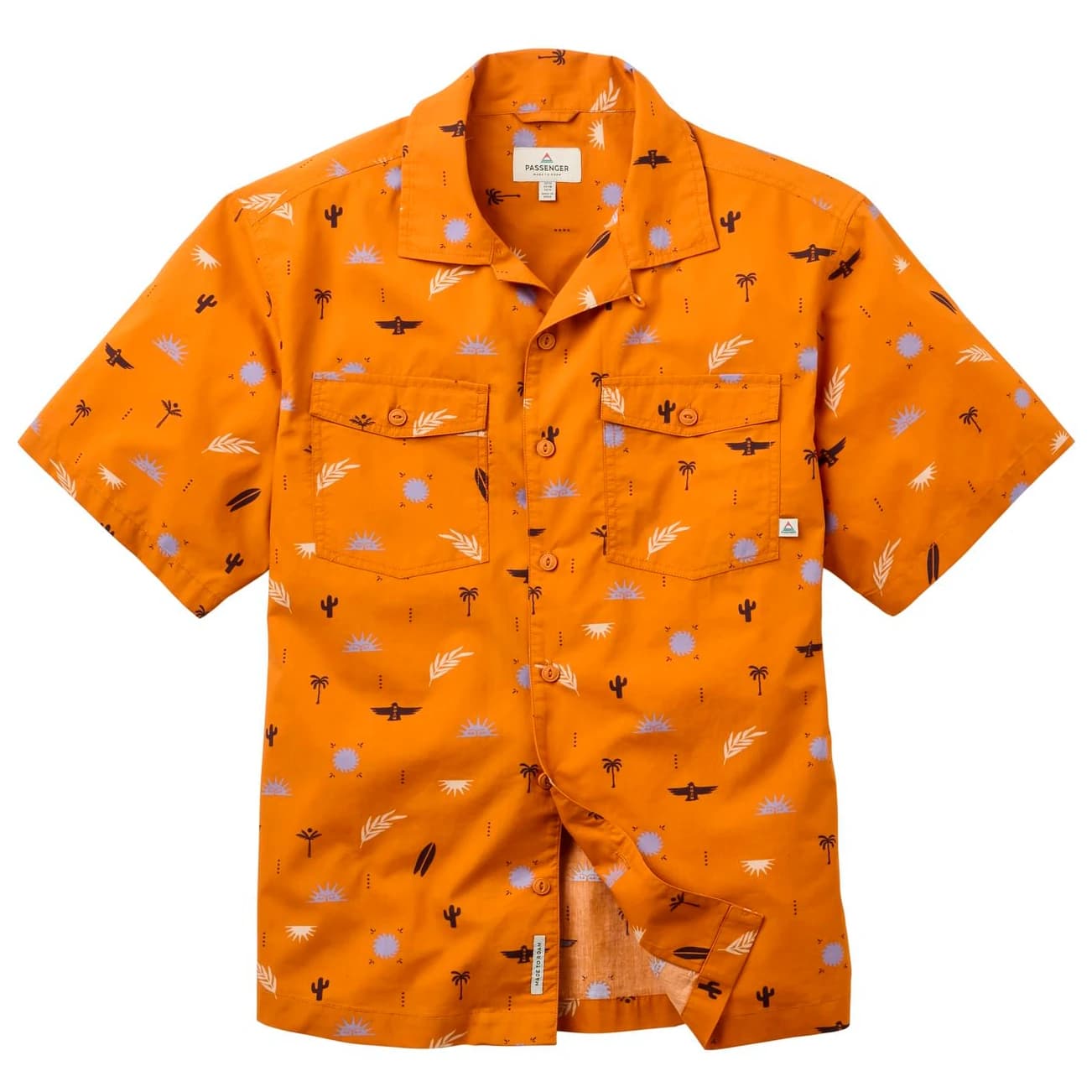 Мъжка риза с копчета Passenger Acreage Organic Cotton Shirt - Sundial Retro Orange