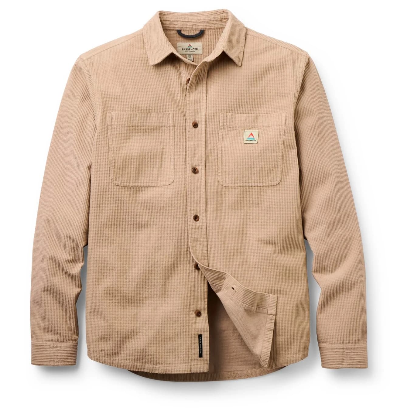 Мъжка риза с копчета Passenger Backcountry Grid Cord Shirt - Simply Taupe