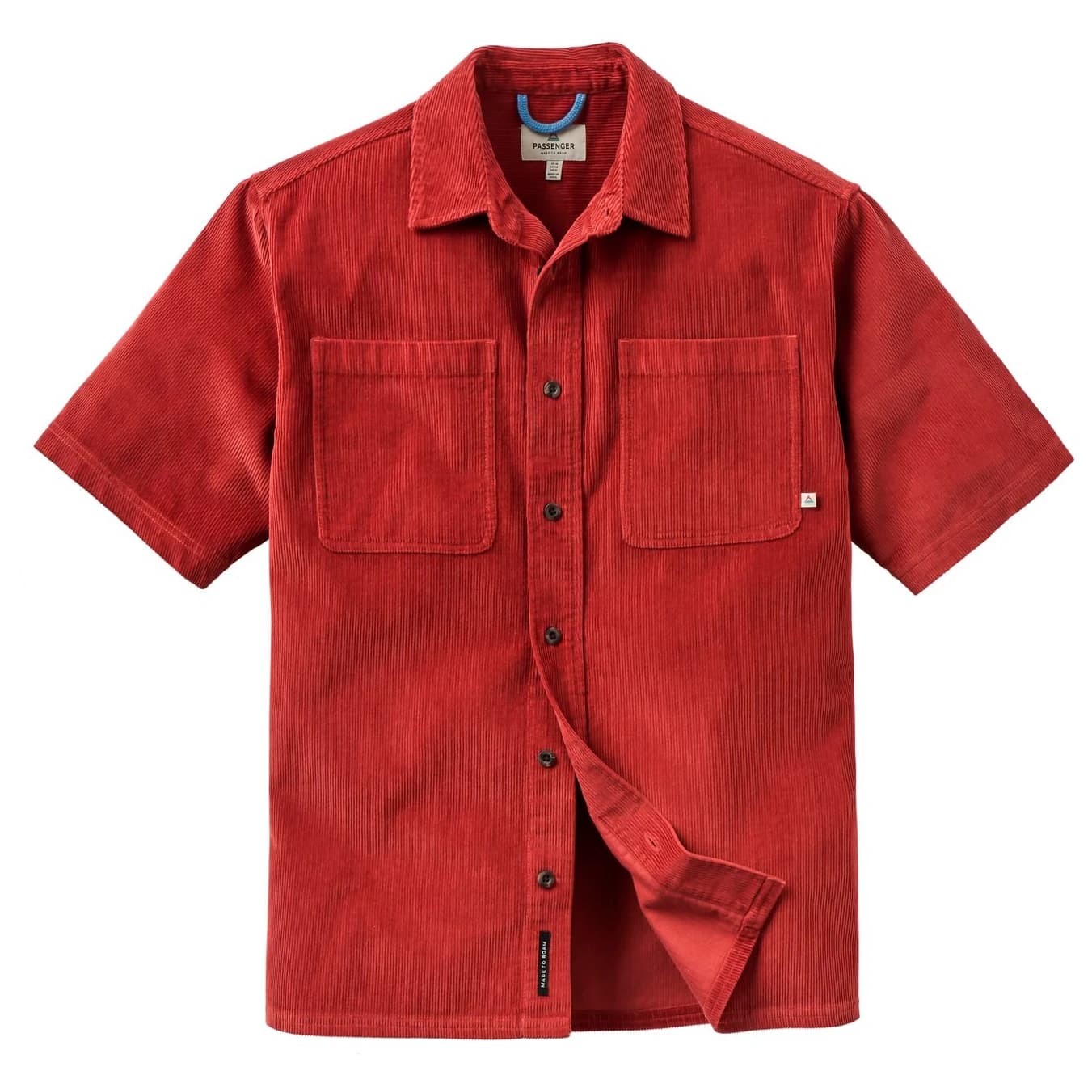 Мъжка риза с копчета Passenger Backcountry S/S Cord Shirt - Redwood