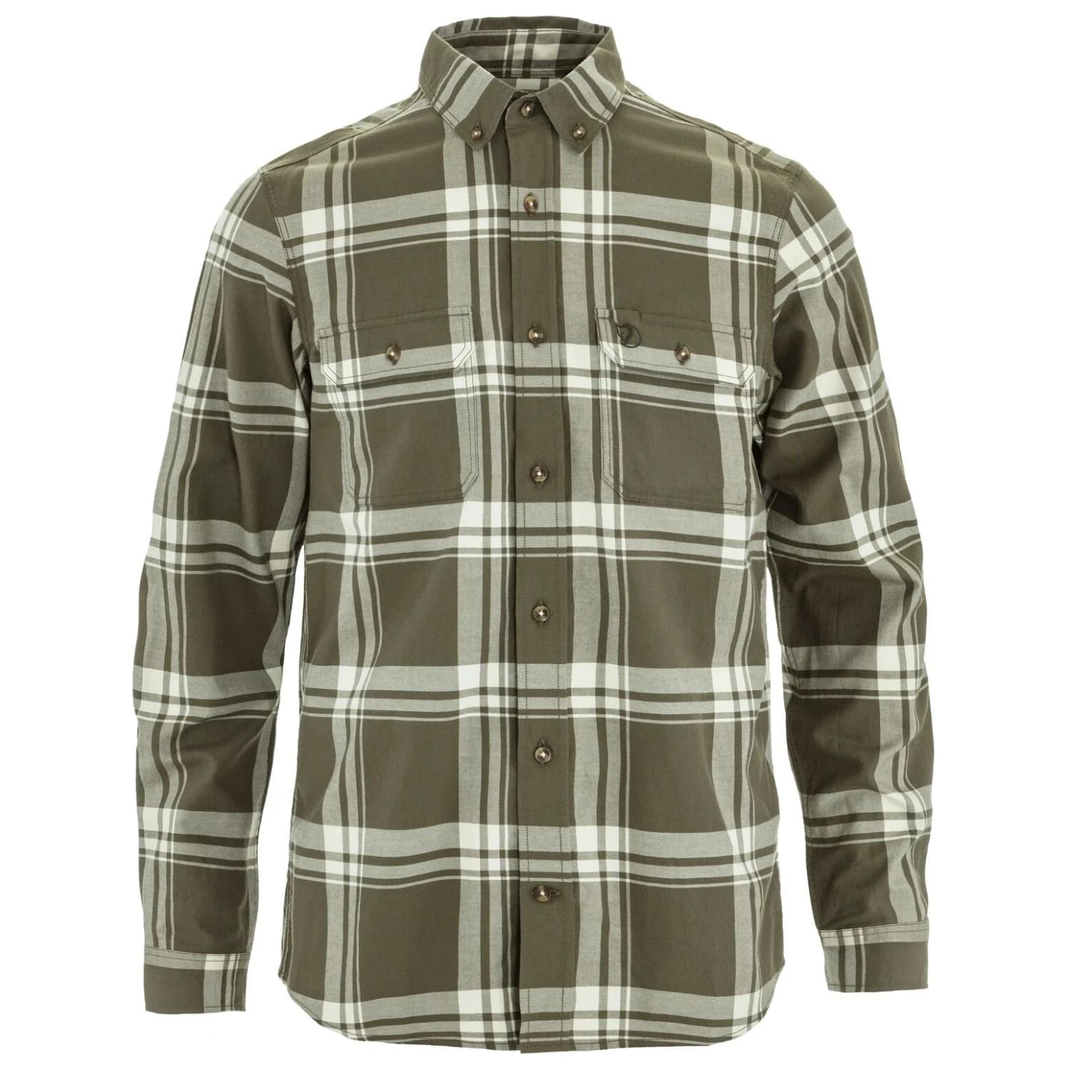 Мъжка риза с копчета Fjällräven Övik Lite Flannel Shirt - Laurel Green / Chalk White