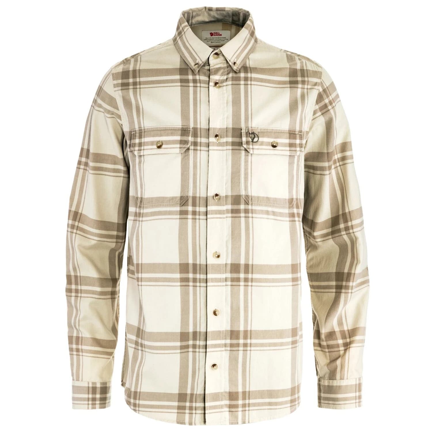 Мъжка риза с копчета Fjällräven Övik Lite Flannel Shirt - Chalk White / Fossil